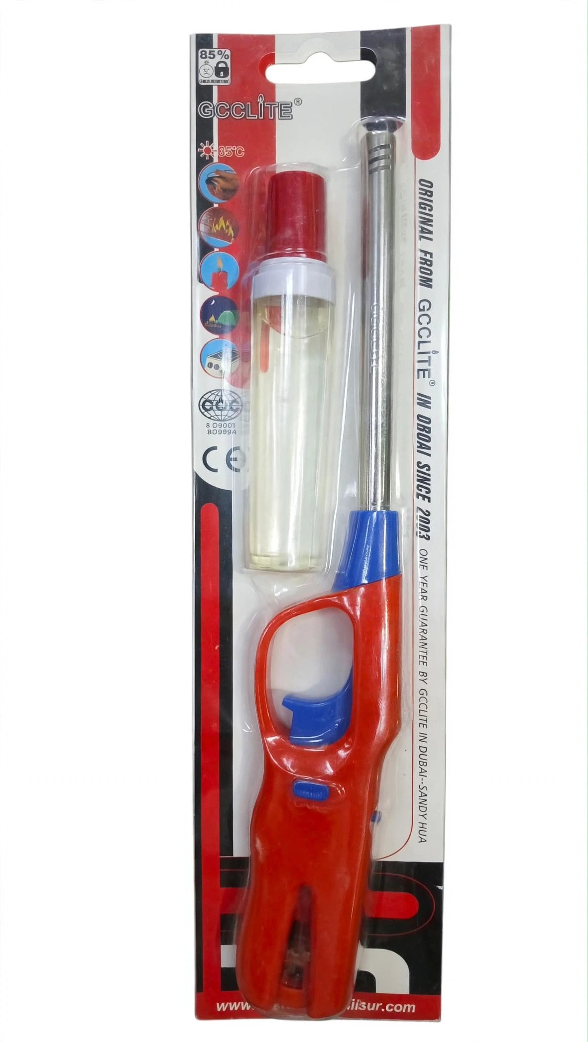 GCCLITE Original Kitchen Gas Lighter Gun - Long Nose BBQ Lighter with Refill Bottle
